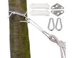 Hangmat Ophangset - 190kg Bevestiging met 3m Touw met Haken en Houders voor Bomen Balken Plafonds