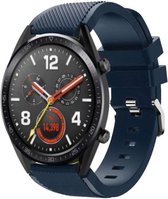 Siliconen Smartwatch bandje - Geschikt voor  Huawei Watch GT siliconen bandje - donkerblauw - 46mm - Horlogeband / Polsband / Armband