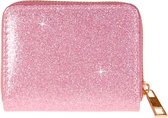 Meisjes portemonnee roze glitter