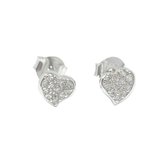 zilver oorbellen Natalia 18 cubic zirconia, hartje | oorstekers hartje | oorbellen dames zilver | sieraden vrouw | Zilverana | 925 Zilver