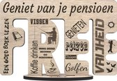 Pensionering - houten kaart - wenskaart van hout - Geniet van je pensioen XL
