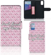 Bookcase Geschikt voor Samsung Galaxy A41 Hoesje Flowers Pink DTMP