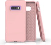 Voor Galaxy S10e effen kleur TPU Slim schokbestendige beschermhoes (roze)