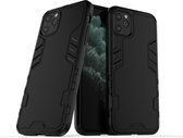 Voor iPhone 11 Pro Max Simple Style Shockproof PC + TPU Case (Zwart)