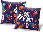 Kids Licensing Kussen Out Of The Planet Junior 45 X 45 Cm Polyester Blauw