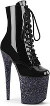 Pleaser Plateau Laarzen, Paaldans schoenen -42 Shoes- FLAMINGO-1020LG Paaldans schoenen Zwart