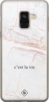 Samsung A8 (2018) hoesje siliconen - C'est la vie | Samsung Galaxy A8 (2018) case | Bruin/beige | TPU backcover transparant