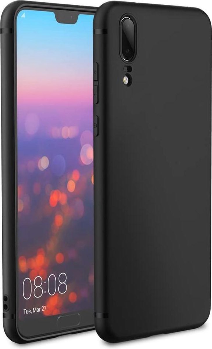 Hoesje Geschikt voor: Huawei P20 - Silicone - Zwart