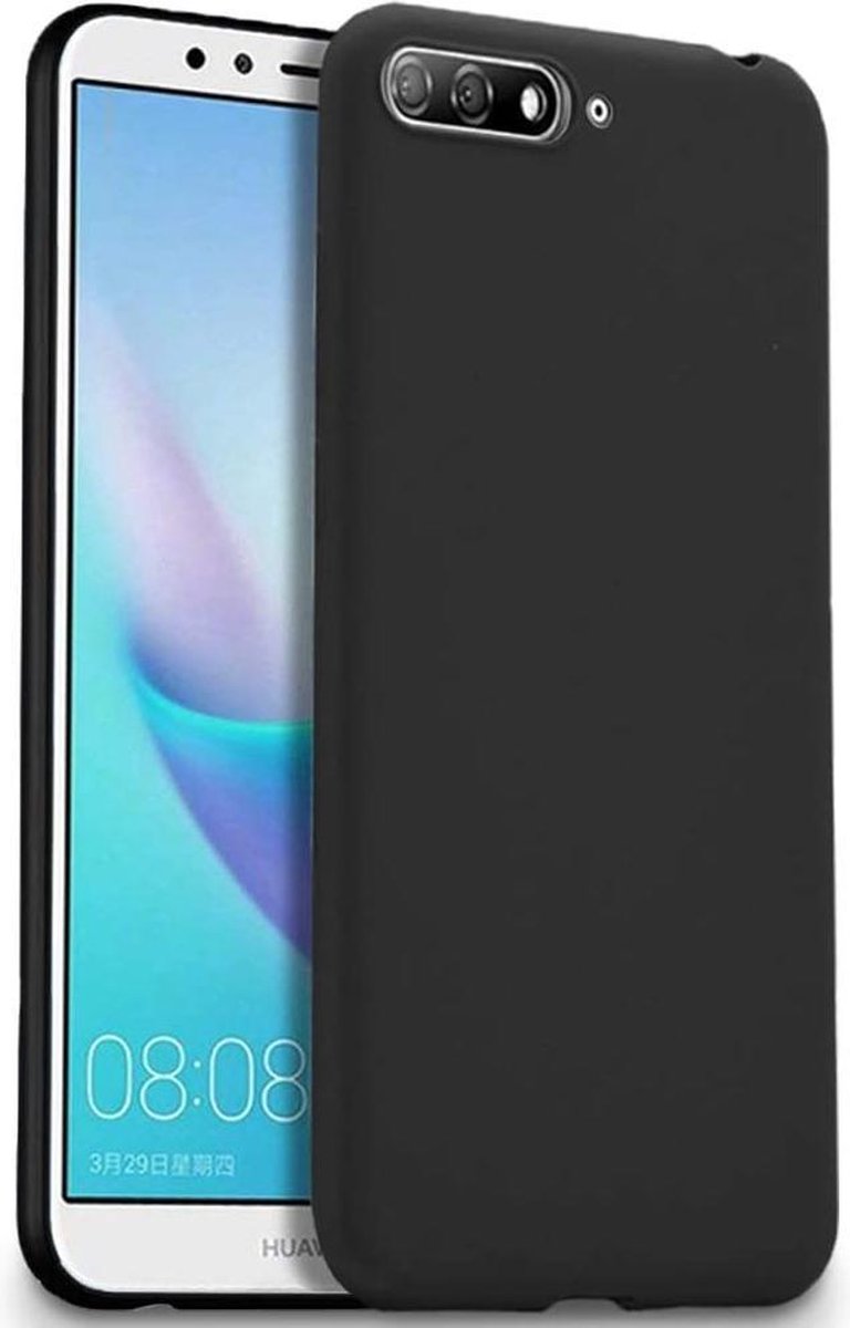 Hoesje Geschikt voor: Huawei Y6 2018 - Silicone - Zwart