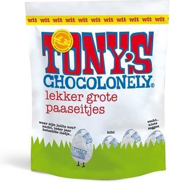Nest Gezondheid tv Tony's Chocolonely Paaseitjes Witte Chocolade - 1 x 180 gram | bol.com