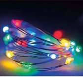 2x Timer fil d' éclairage argent 20 lumières colorées - 95 cm - Micro LED cordon lumineux 2 pièces