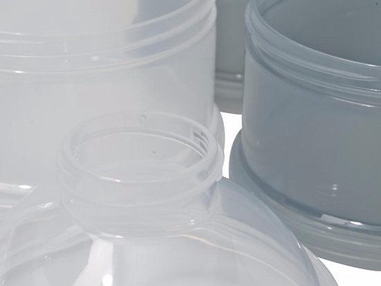 NUK 80601183 Boîte de dosage de Lait en poudre - 4 compartiments empilables pour stocker la poudre - Grijs Grijs - blanc