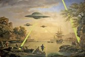 BANKSY UFO Invasion Canvas Print