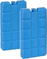 Set van 2x blauwe koelelementen 200 gram 8 x 15 x 2 cm - Koelblokken/koelelementen voor koeltas/koelbox