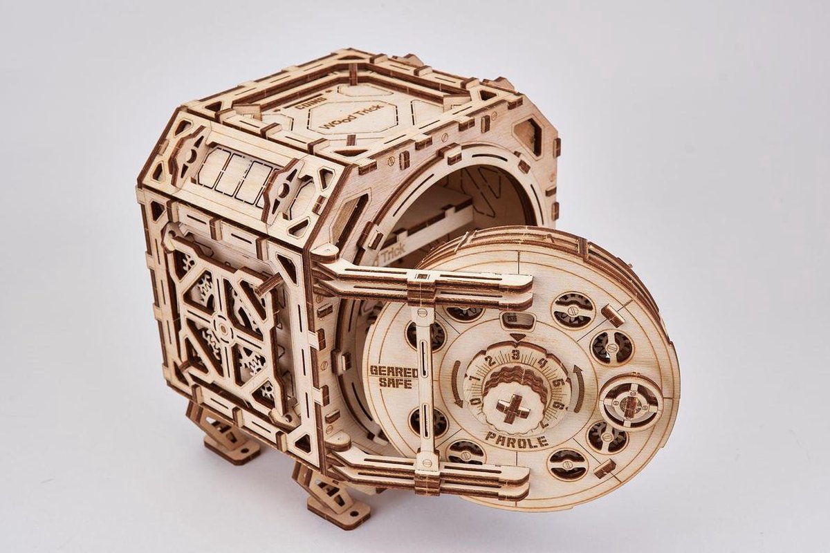 Wood Trick – Modelbouw 3D houten puzzel – Tandwiel kluis 'Geared safe' (WDTK037) – 259 stuks - Geen lijm noch verf nodig! — afbeelding 12