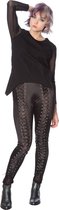 Banned Legging -XL- LACE UP LYCRA Zwart