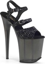 Pleaser Sandaal met enkelband, Paaldans schoenen -39 Shoes- FLAMINGO-874 Paaldans schoenen Zwart