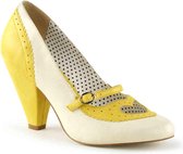 Pin Up Couture Pumps -38 Shoes- POPPY-18 US 8 Creme/Geel