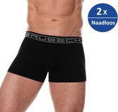 Brubeck Heren Ondergoed Short Boxershorts - Naadloos Elastisch Katoen - 2 Pack - Zwart XXL