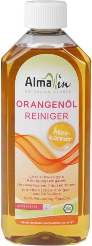 Foto: Almawin orange oil cleaner geconcentreerde reiniger voor moeilijk schoon te maken oppervlak vegan 100 duurzaam sinaasappel geur 500ml