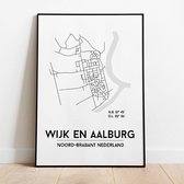 Wijk en Aalburg city poster, A3 zonder lijst, plattegrond poster, woonplaatsposter, woonposter