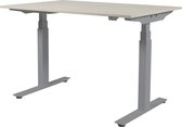 Zit Sta Bureau - Plus Elektrisch 140x80  eik -alu frame