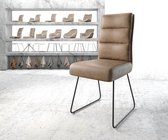 Stoel Pela-Flex slipframe zwart suÃ¨de-look bruin