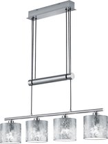 LED Hanglamp - Trion Gorino - E14 Fitting - 4-lichts - Rechthoek - Mat Zilver - Aluminium - BSE