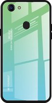 Voor OPPO F5 Gradient Color Glass Case (Sky Blue)