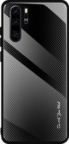 Voor Huawei P30 Pro Texture Gradient Glass beschermhoes (zwart)
