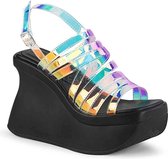 Demonia Sleehakken -40 Shoes- PACE-33 US 10 Zwart/Multicolours