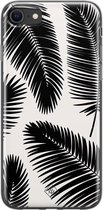 iPhone SE 2020 hoesje siliconen - Palm leaves silhouette | Apple iPhone SE (2020) case | TPU backcover transparant