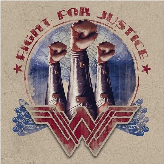 Schilderij - Wonder Woman Canvas Fight For Justice - Multicolor - 40 X 40 Cm Wonder Woman - Canvas 40x40 '18mm' - Fight For Justice