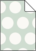 Proefstaal ESTAhome behang stippen mintgroen en wit - 128711 - 26,5 x 21 cm