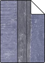 Proefstaal ESTAhome behang houten plankjes blauw - 138251 - 26,5 x 21 cm