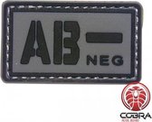 AB- NEG blood type 3D PVC Military patch embleem black gray with velcro