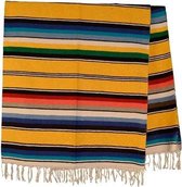 Mexicaanse deken - serape - katoen -215 x 145cm - Geel - ABMZZ0yellow1