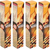 160x Lange barbecue lucifers - 28 cm - voor bbq/ vuurkorf/ kaarsen - XL Aanmaaklucifers