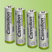 Camelion AlwaysReady Solar NiMH Batterij Micro (AAA) met 600mAh - 4 stuks