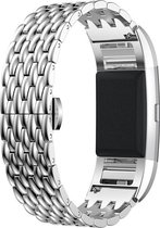 Metaal Scales schakel bandje zilver geschikt voor Fitbit Charge 3 / Charge 4