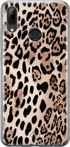 Huawei P Smart 2019 hoesje siliconen - Luipaard print bruin | Huawei P Smart (2019) case | Bruin/beige | TPU backcover transparant