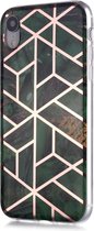 iPhone XR Hoesje - Marble Design - Emerald Green