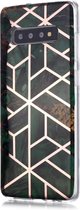 Samsung Galaxy S10 Plus Hoesje - Marble Design - Emerald Green