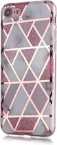 Marble Design Back Cover - TPU iPhone SE (2020 / 2022) / 8 / 7 Hoesje - Roze