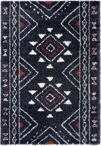 Hoogpolig vloerkleed Hurley - zwart 80x150 cm