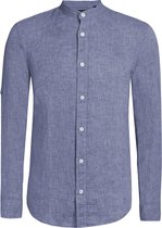 WE Fashion Heren slim fit overhemd van linnen - Maat L