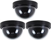 3x Dummy nep koepel beveiligingscamera met ledlampje 12 cm - Beveiligingsmateriaal - Beveiligingscamera - Inbraakbeveiliging - Huis beveiligen