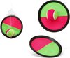 foto van Strand vangbal spel met klittenband roze/groen - 19cm - Buitenspeelgoed - Strandspeelgoed - Vakantie/Camping setje