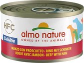 Almo Nature HFC Cuisine Natvoer voor Honden - 24 x 95g - Rundvlees met Ham - 24 x 95 gram