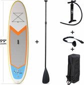 Opblaasbare stand-up paddle pack 9'9" met hogedrukpomp, peddel, leash en opbergzak
